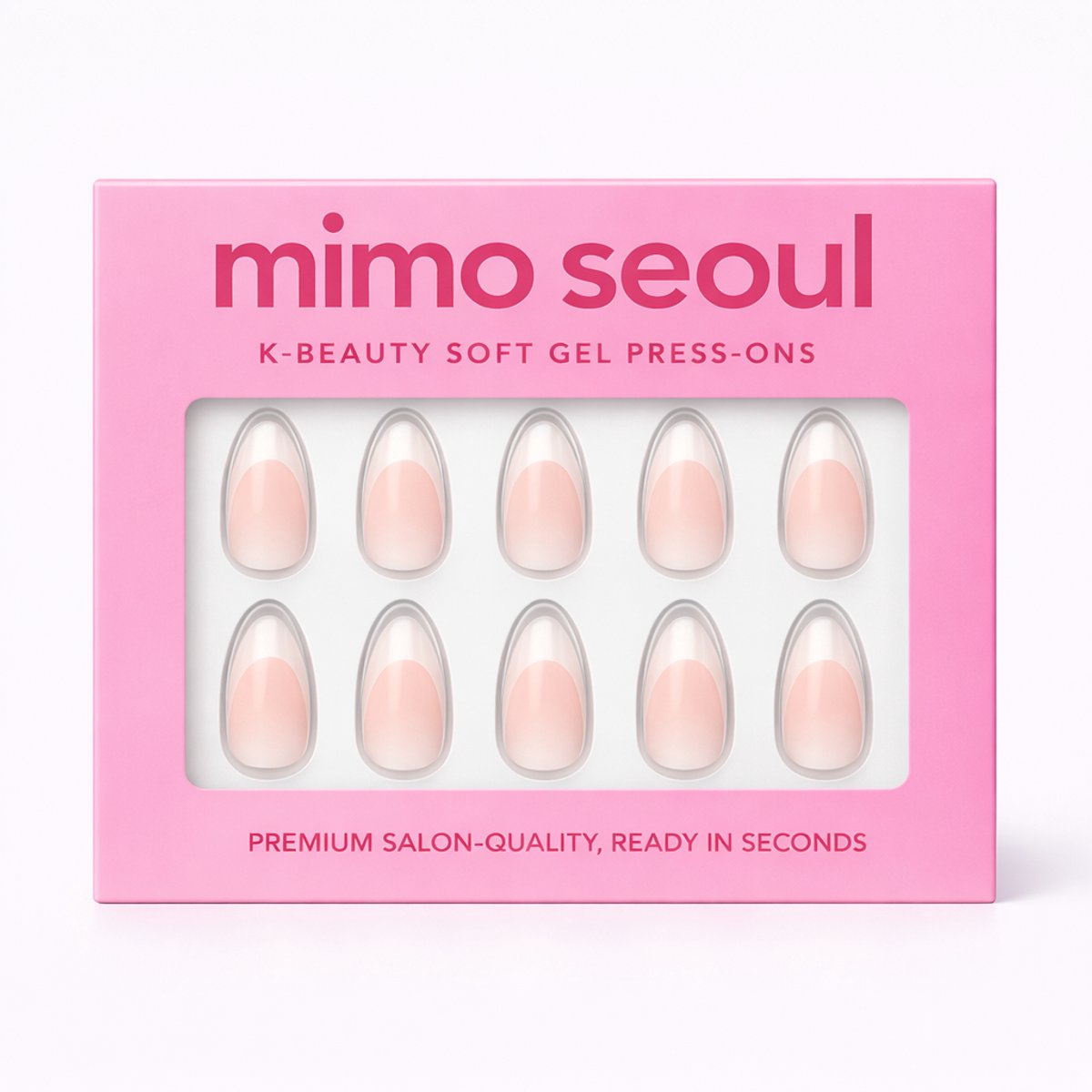 Mimo Seoul Plaknagels Nepnagels - French Nagels Classic French Short Almond Soft Gel Press On Nails 30 stuks - Herbruikbaar 14 Dagen