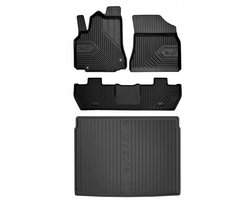 Frogum No.77 Automatenset + Dry Zone Kofferbakmat - Geschikt voor Peugeot Partner II (2008-2018) - Versie met Achterklep (1 achterdeur) - Complete Set - TPE Rubber - Hoge Rand - Geurloos - Zwart