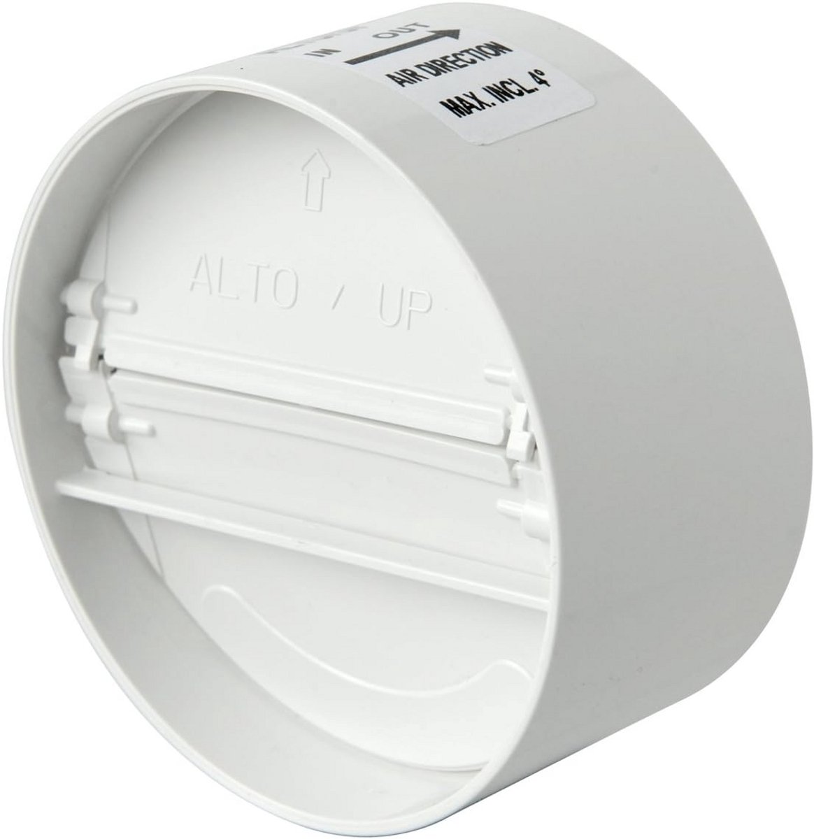 Terugslagklep ABS met Compensatie Afdichting voor Ventilatiebuis 100-110 mm Wit