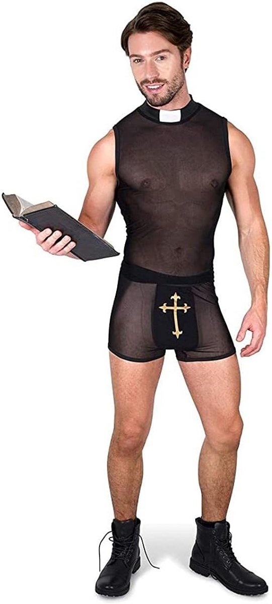Griezelig Priester Kostuum voor Heren - Compleet Verkleedpak