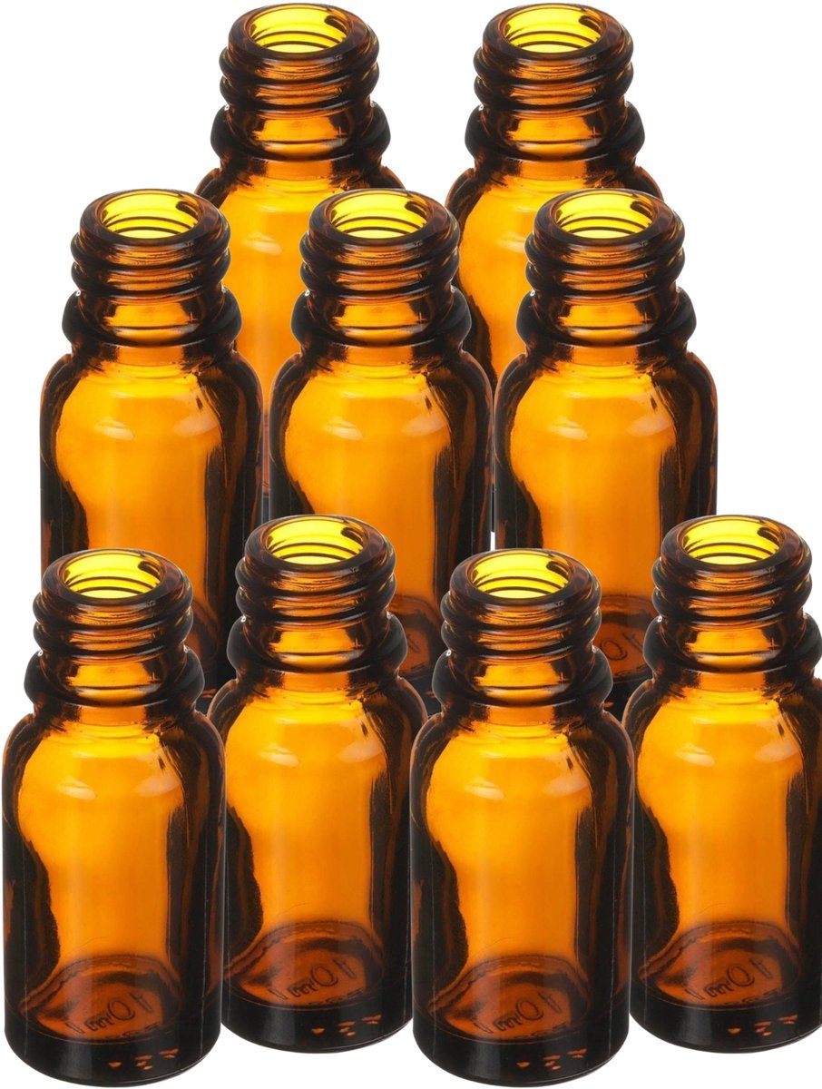 Flesjes 10ml Bruinglas 10 stuks - Lege flesjes Amber 10ml - Leeg Flesje zonder dop