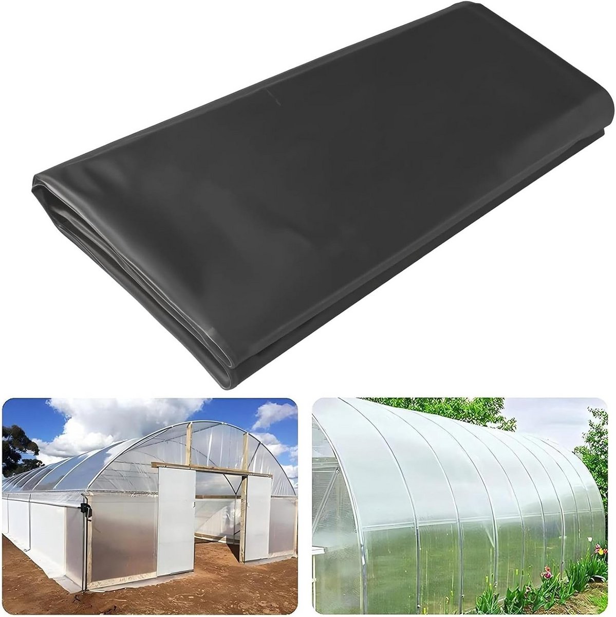 Stevige Zwarte Broeikasfolie 2M x 3M Polyethyleen Tuinfolie Isolatie