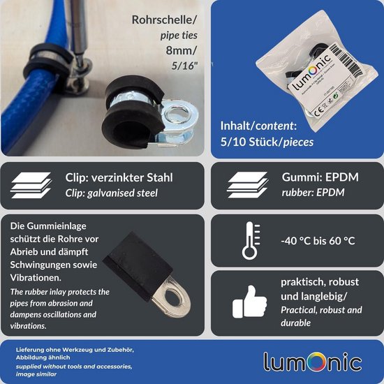 5 Stuks P-klem Tangen met Rubber 8mm Slangklemmen Set — afbeelding 5