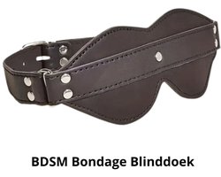 BDSM Blinddoek Leer – Zwart Oogmasker – Bondage Blinddoek – Erotische Blindfold Mask – Verstelbaar