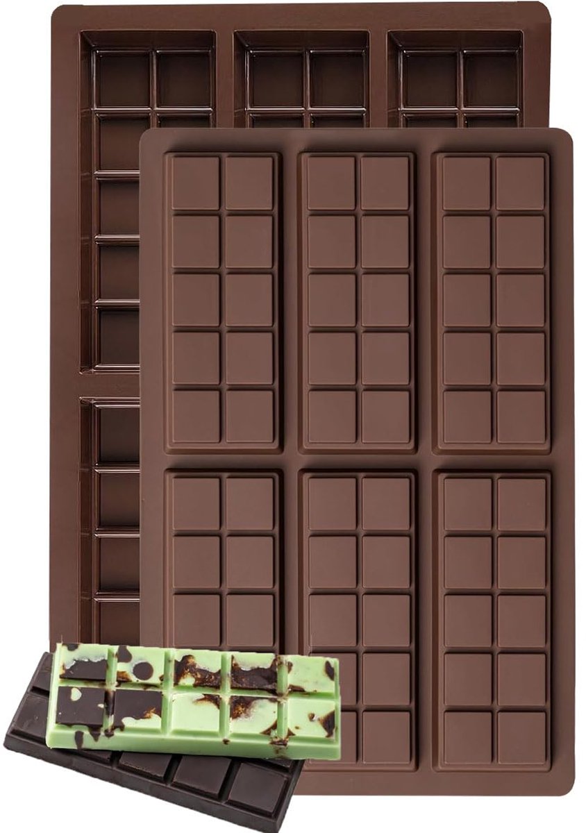 Siliconen Chocoladevorm - Voor 6 DIY Chocoladeborden - Hitte- en Vriezerbestendig