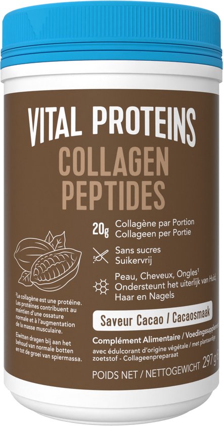 Vital Proteins - Collageenpeptiden Cacaosmaak - Gehydrolyseerd - Suikervrij - Rundercollageen - 297 gram