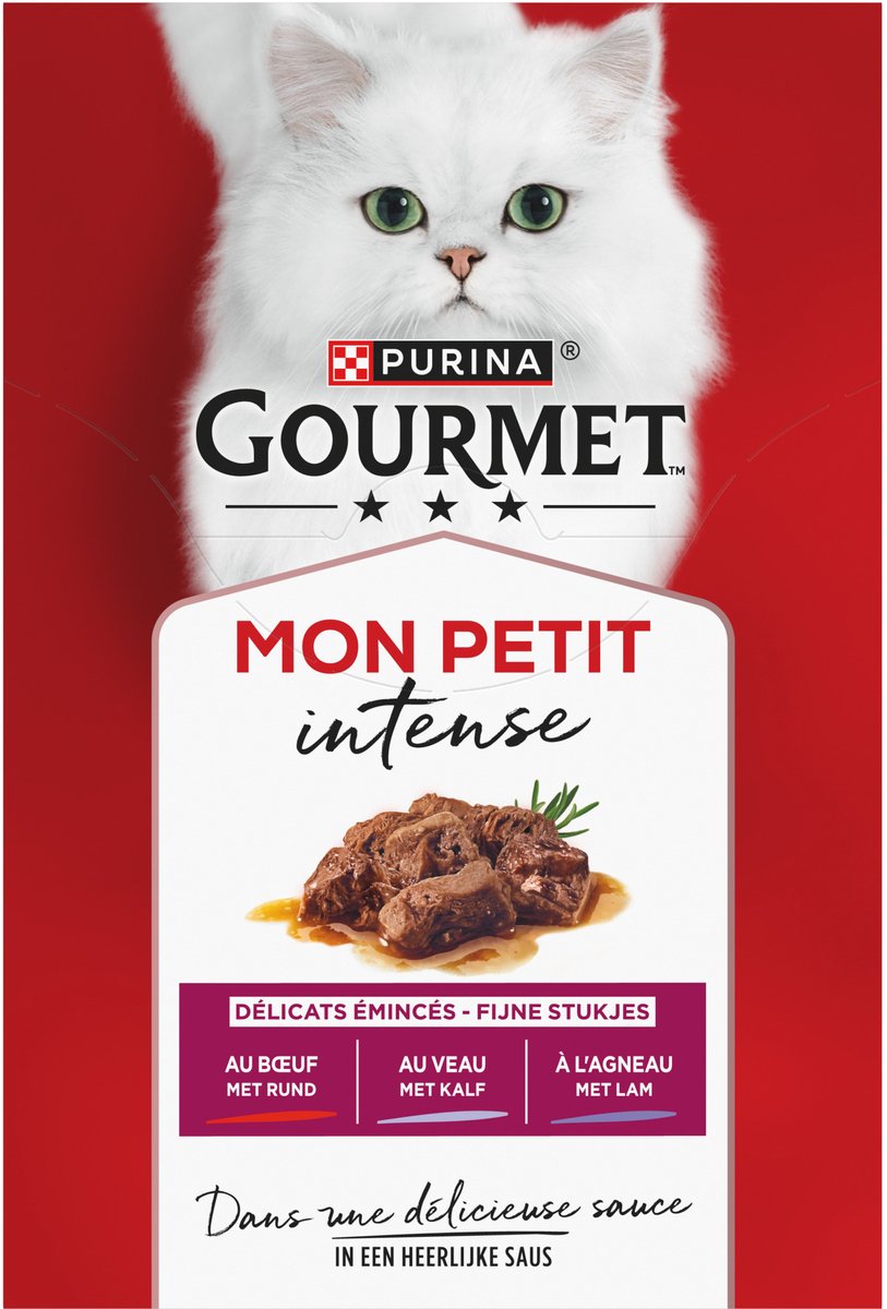 Bol.com Gourmet Mon Petit Intense - Kattenvoer Natvoer - Vlees - 48 x 50 g aanbieding