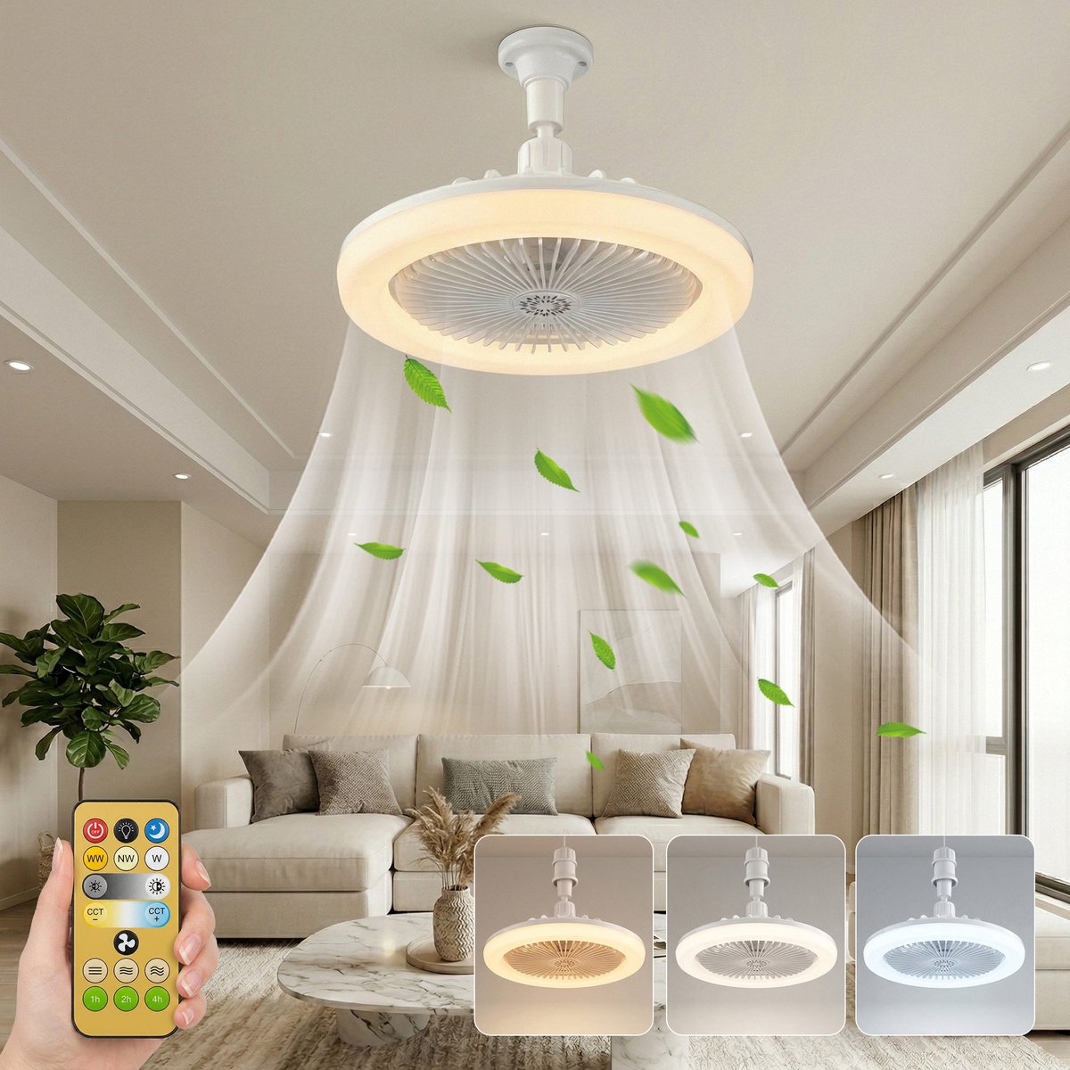 MUPOO Plafond ventilator met LED verlichting E27