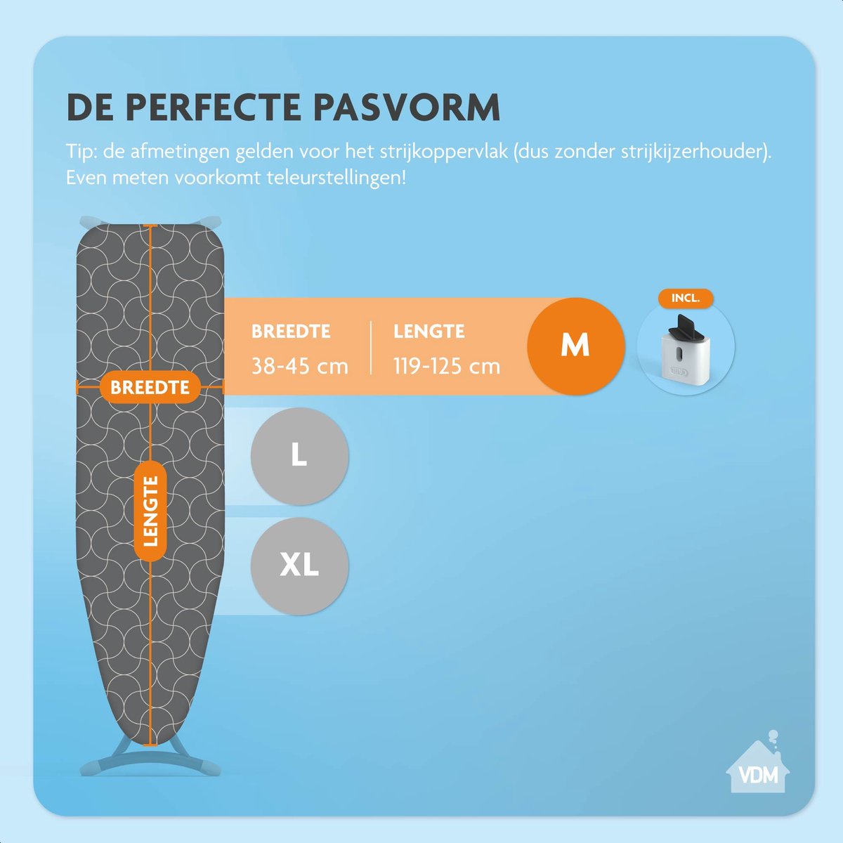 LaundrySpecialist 5-laagse Strijkplankhoes Active - tot 50% sneller strijken - Strijkplankovertrek - Stoom weerkaatsen - Maat M voor een breedte van 38 tot 45 cm en een lengte van 119 tot 125 cm - Universele strijkhoes — cadeau in Cadeau-ideeën - foto 2