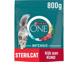 PURINA® ONE® Sterilcat - Kattenbrokjes - Rund & Tarwe - 4 x 800 g