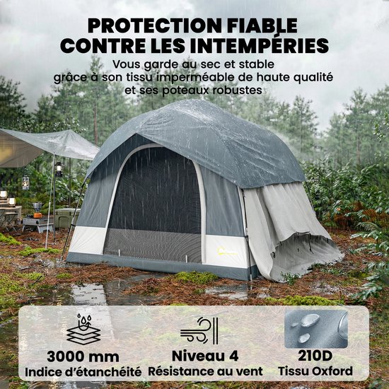 Outsunny tunneltent - glasvezelstokken, Oxford-stof - 250 x 250 x 200 cm - donkerblauw van Merkloos — afbeelding 4