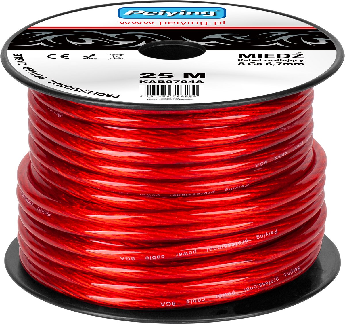 Peiying Serie - Auto Voedingskabel - 8Ga - 6,7 mm - 25m