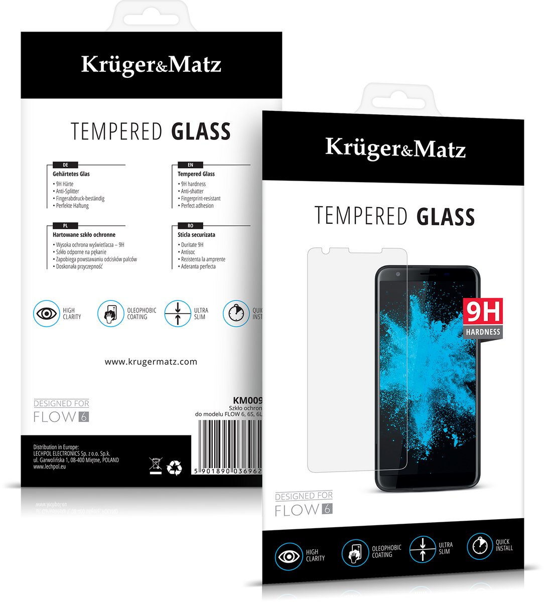Krüger&Matz FLOW Serie - Beschermend Glas - FLOW 6 / 6S / 6Lite