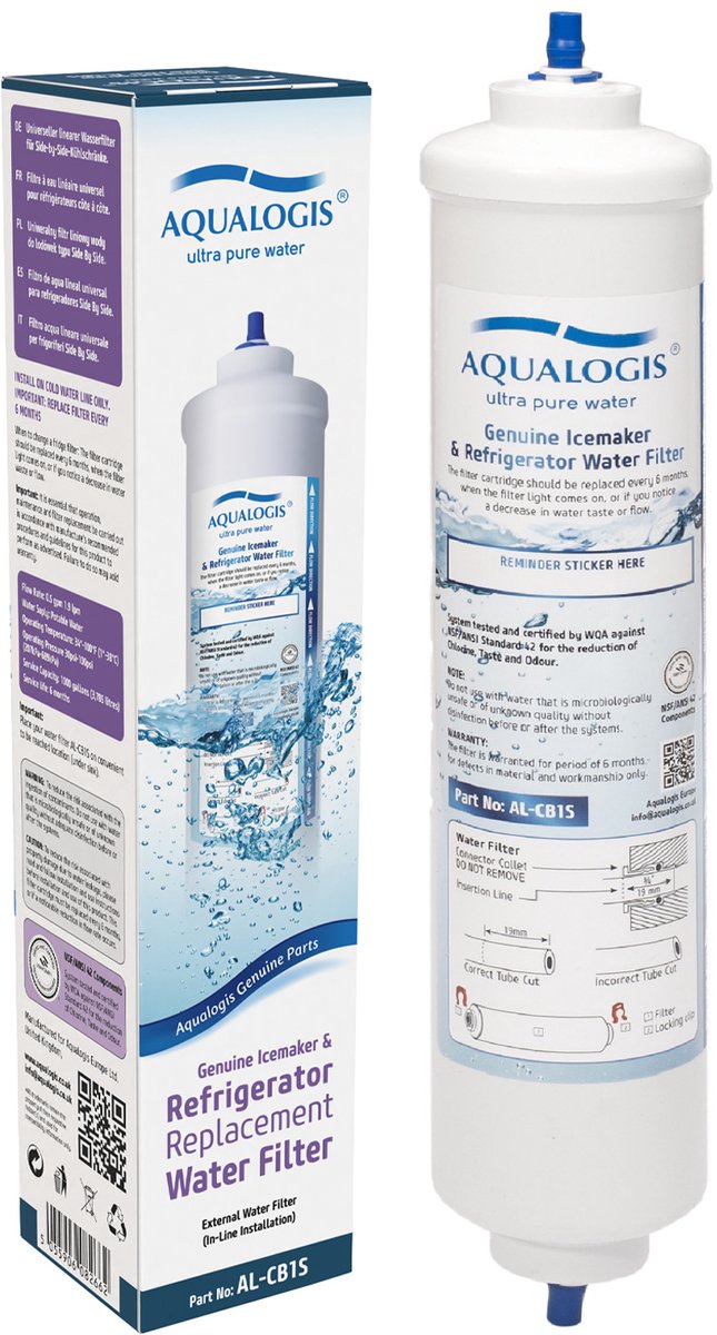 Aqualogis AL-CB1S - Waterfilter - 1/4" Quick Connect - Actieve Kooltechnologie