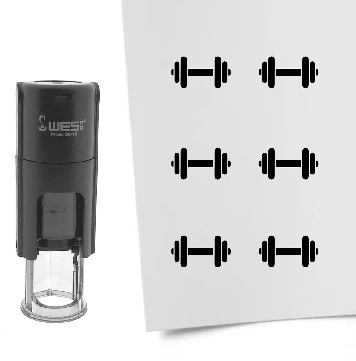 CombiCraft Stempel halter 10mm rond rode inkt - per 1 stuk