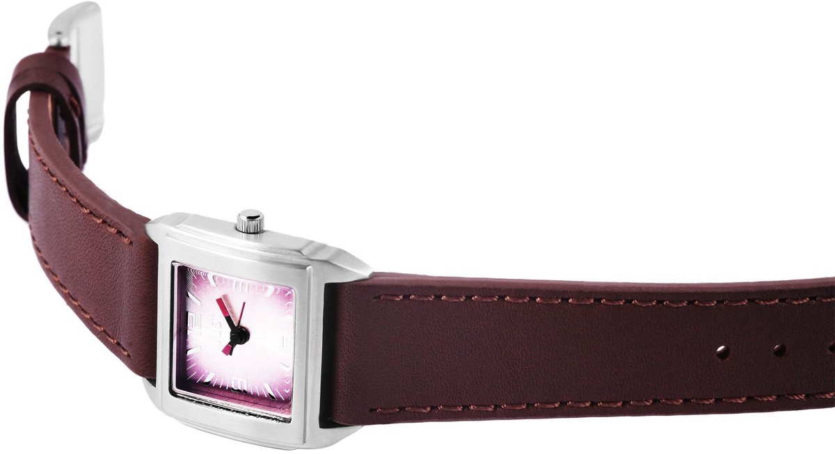 JUST dameshorloge van echt leer Square Just JU131 analoog dameshorloge met echte leren band - adviesprijs 29,95 €