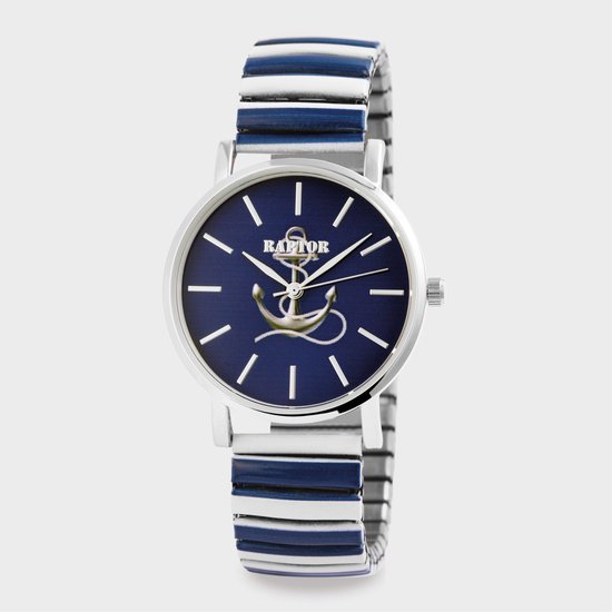 Raptor Herenhorloge siliconen JW20204 met echte leren band, 5ATM, basic, modern, zakelijk