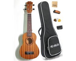 WK Sopraan Ukelele 21 inch -Inclusief accessoires- - unieke gouden textuur - Hoge hardheid en zeer duurzaam -Heeft van nature een hoge glans - Professionele studie-met tas