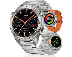 Synyq GPS Pro - GPS Smartwatch Heren - 3 Bandjes - 51mm - AMOLED Scherm - 5ATM Waterdicht - Belfunctie - 170+ Sportmodi - Stappenteller - Hartslag, Slaapmeter, SpO2 - Smartwatch Heren - Horloge Heren - Sport Horloge - IOS & Android