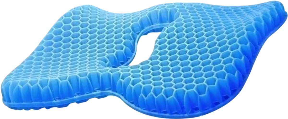 rimmo Zitkussen voor Stoel - Honingraat Gelkussen, Koelend en Ergonomisch, Anti-Druk Silicone Kussen voor Langdurig Zitten Thuis & Kantoor - Blauw