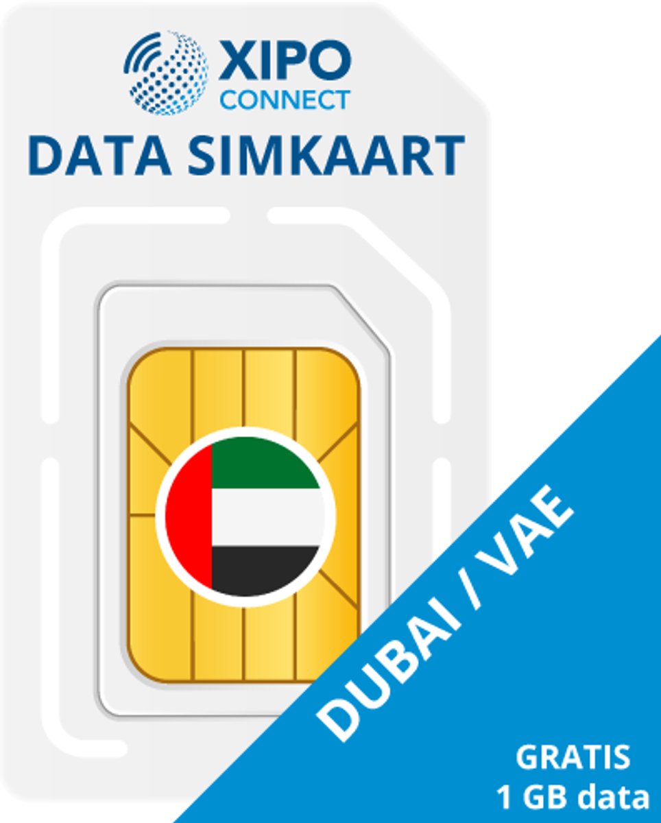 XIPO CONNECT - Data Simkaart Dubai + 1GB Data - 365 Dagen geldig