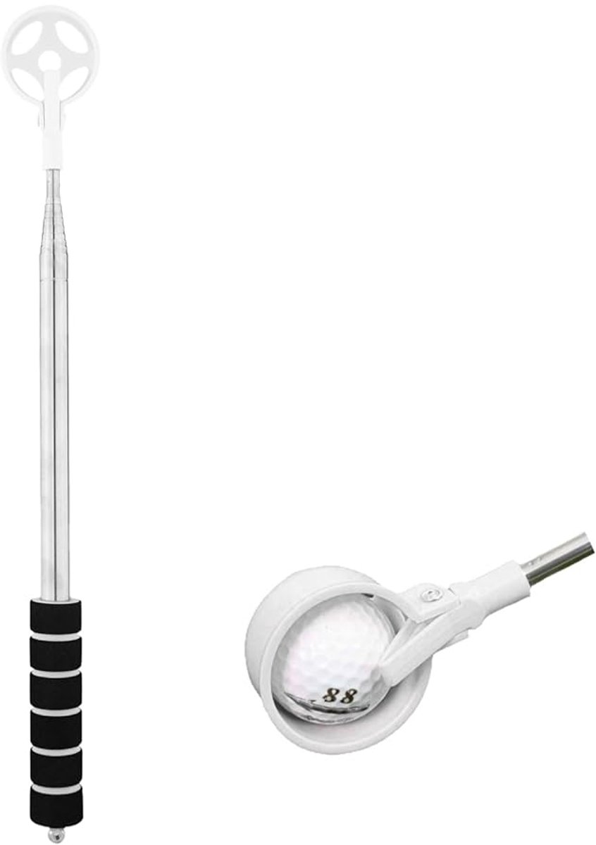 Uitschuifbare Golfbal Retriever - Golfbalhengel - 2 meter - Roestvrij Staal - Automatische Vergrendeling - Lichtgewicht - Voor Water & Noodgevallen - Golfaccesoires - Golfbal hengel