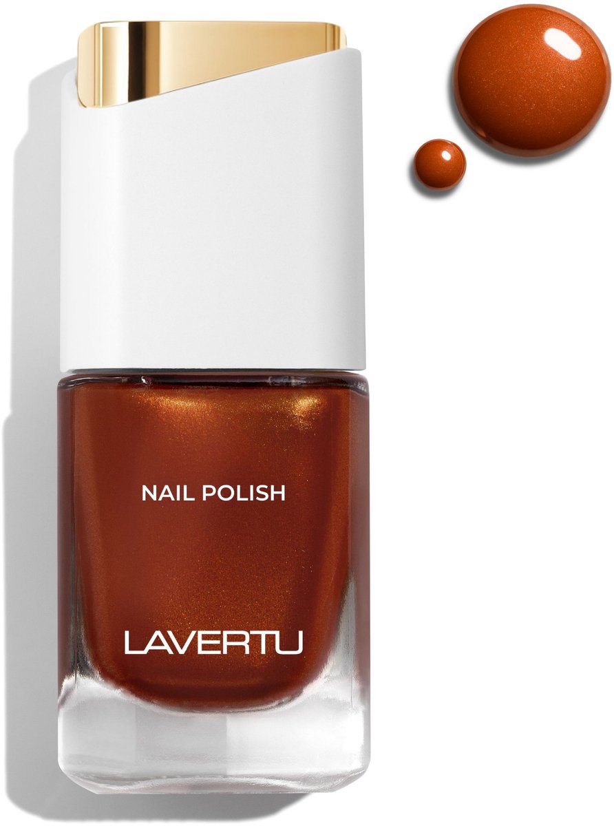 LAVERTU Nagellak Unique – 24 Deneb Brown - Langhoudende Vegan Nagellak met Glanzende Finish – Sneldrogend & Verzorgend – 10 ml