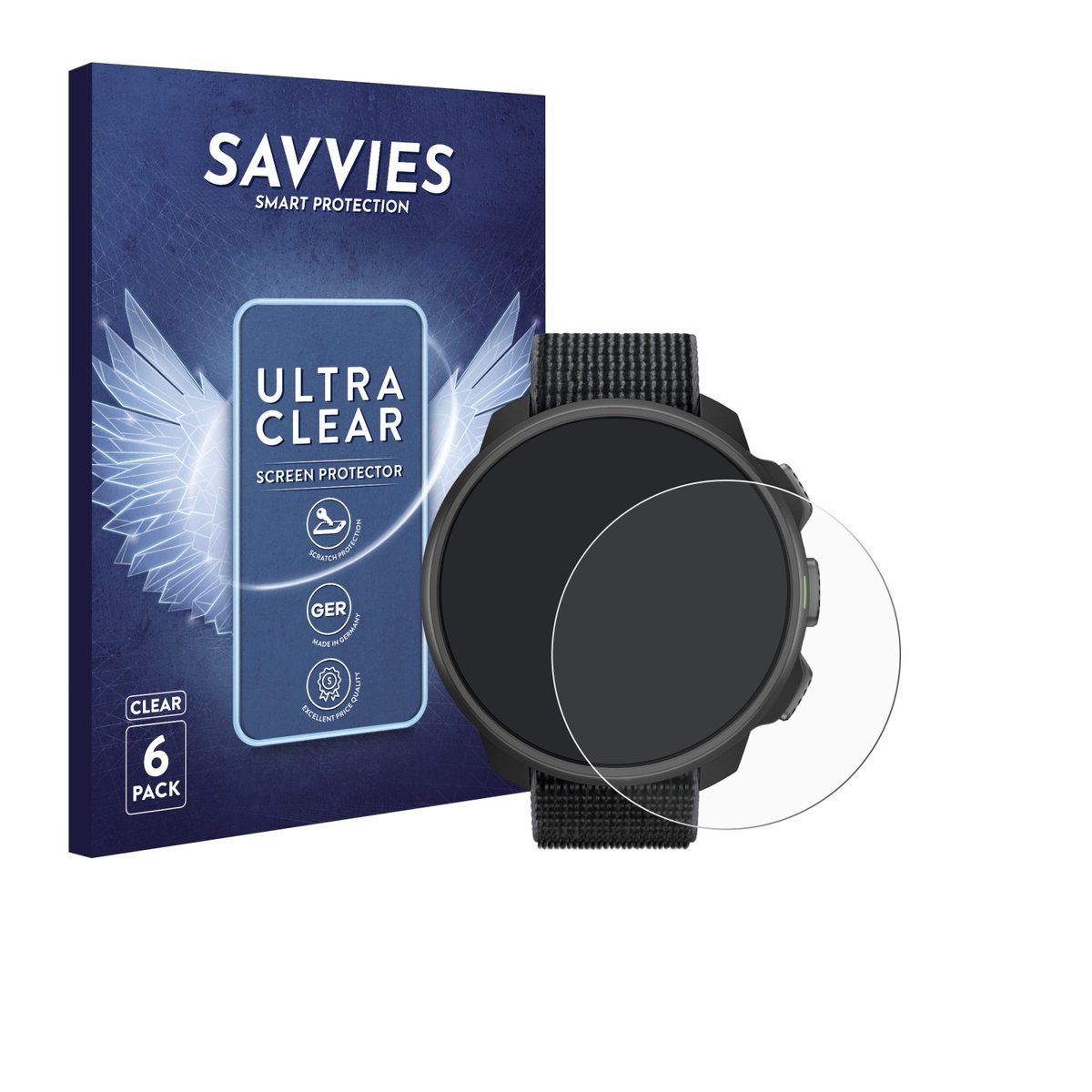 Savvies - Screenprotector voor Suunto Nautic S - Folie Beschermfolie transparant 6 Stuks