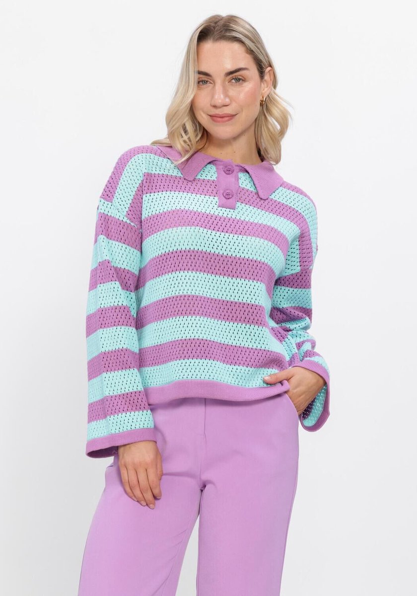 Ydence Knitted Top Agnes Truien & vesten Dames - Sweater - Hoodie - Vest- Lila - Maat XS