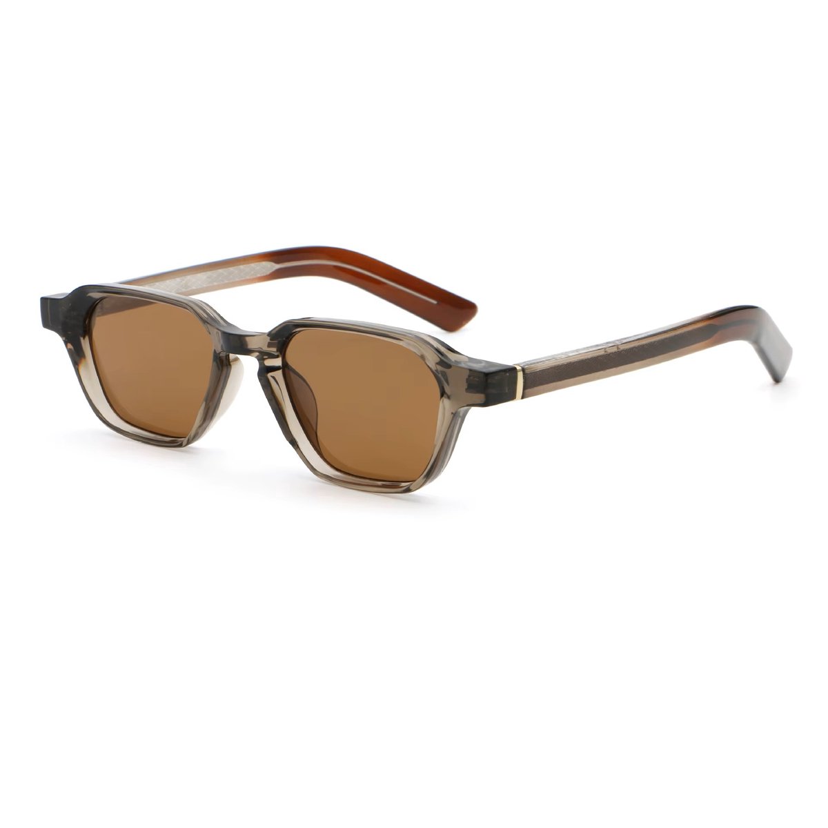 Loud and Clear® - Zonnebril - Heren - Dames - Vierkant - Bruin - Gepolariseerd - Polariserend
