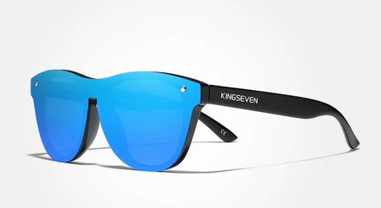 KINGSEVEN Heren Zonnebril - Zwarte Pootjes met Blauw Spiegelglazen - N756 van Merkloos — afbeelding 3