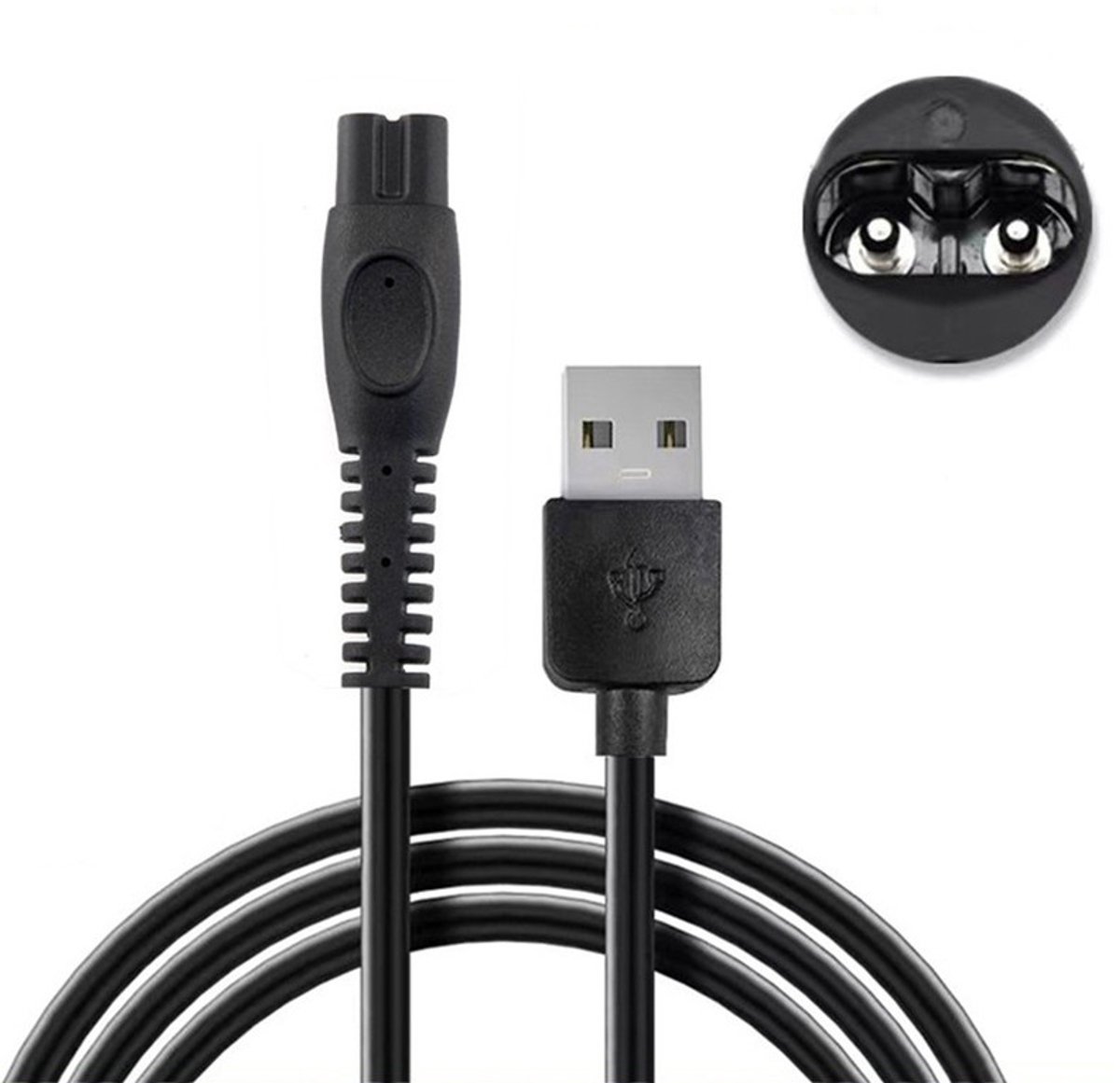 USB Oplaadkabel geschikt voor Philips Scheerapparaat en OneBlade - 5V/1A - 1 meter - oplader - CP1788 vervanging - 1 meter - zwart