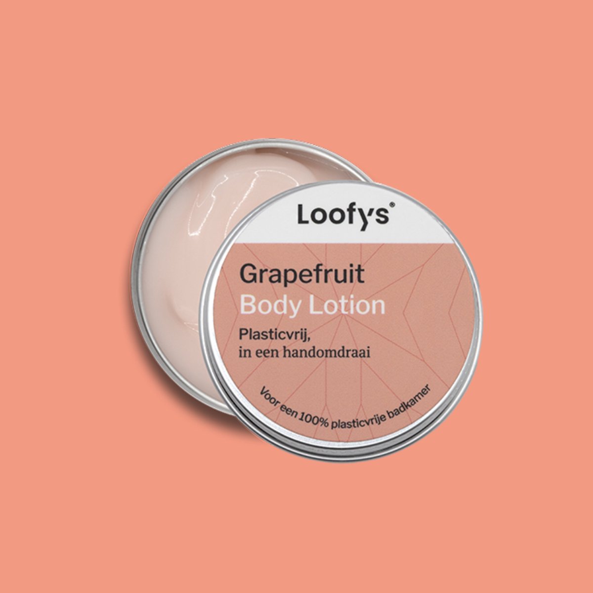 Loofys Body Lotion Grapefruit – Natuurlijke & Hydraterende Bodylotion – Plasticvrij, Vegan & Duurzaam – Herbruikbaar Blikje – 30g