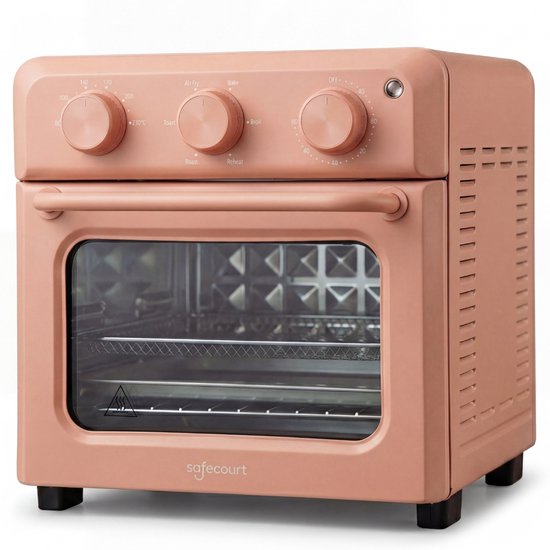 Safecourt 6-in-1 Airfryer Oven Roze – PFAS-vrij, Airfry, Bakken, Roosteren, Toasten, Grillen, Opwarmen