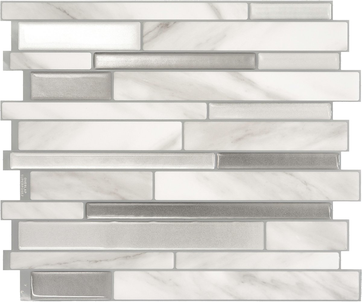 Smart Tiles Zelfklevende keuken achterwand voor keuken en badkamer Milano Grijs 4 29,33x24,45 cm