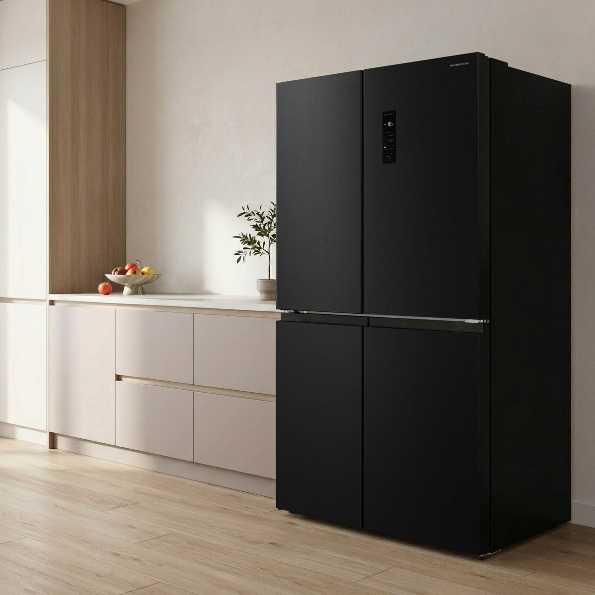 Inventum SKV4180B No Frost energiezuinige Amerikaanse koelkast - 466 liter - Digitaal display - Supervriezen - Vershoudlade - 4 deuren - Zwart — afbeelding 3