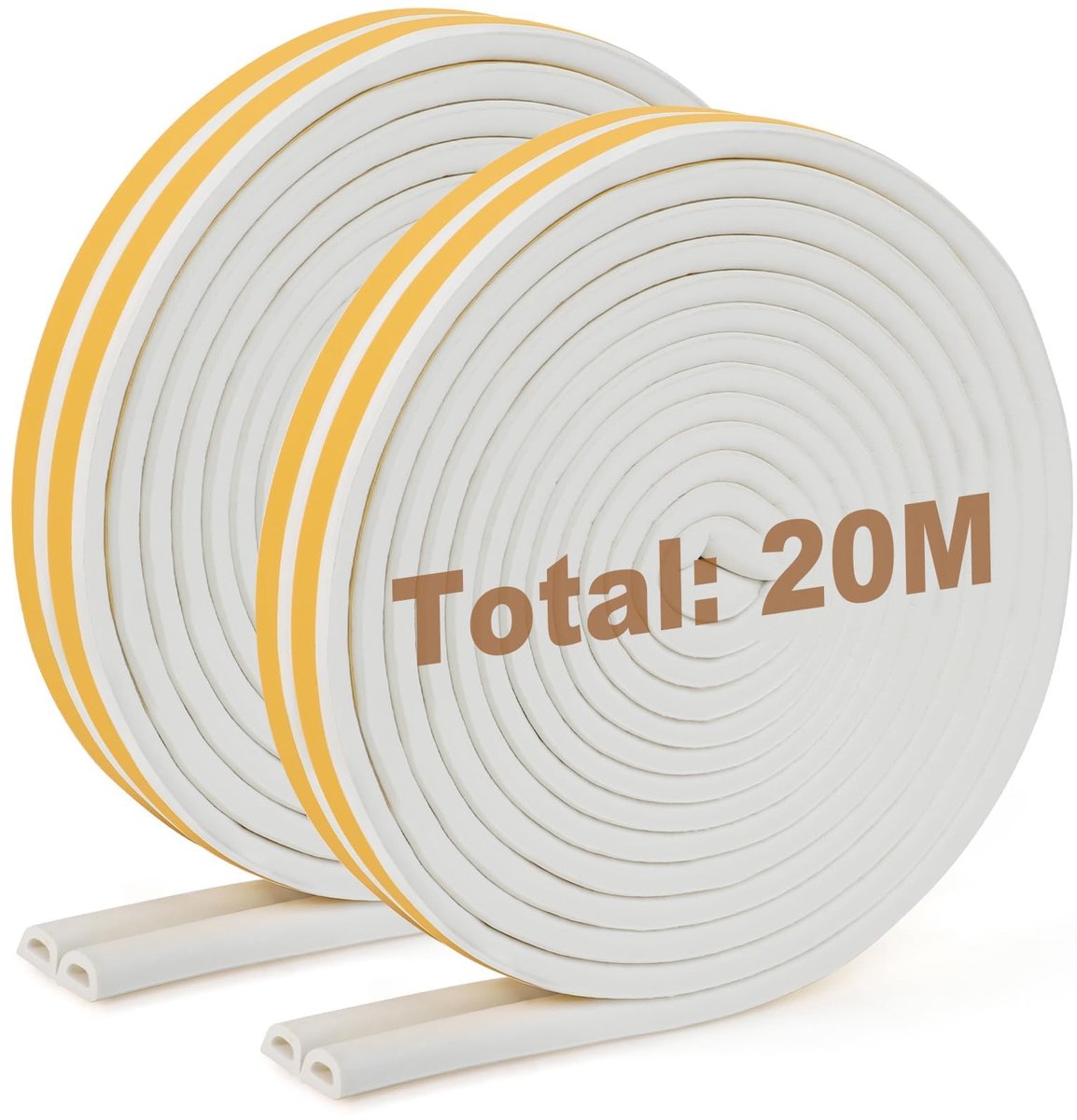 Afdichtingstape voor Deuren en Ramen - Zelfklevende Rubber Schuimafdichtstrip - 20m (9 mm x 6 mm)