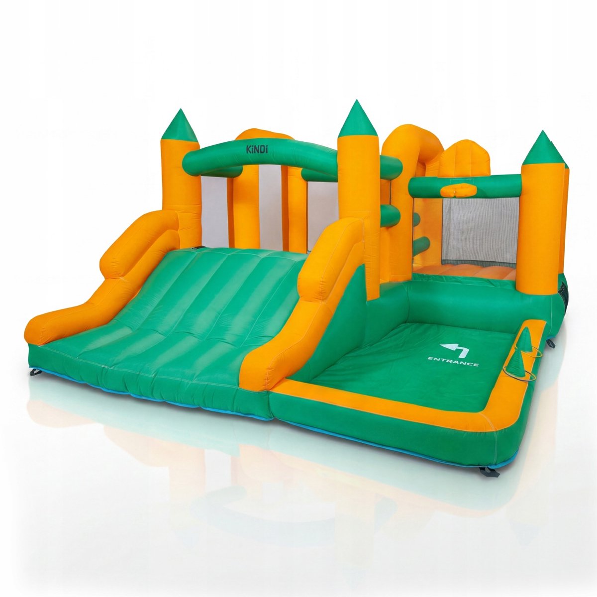 KINDI DPZ005 - Opblaasbare speelplaats - Waterglijbaan - Basketbalring - 380×360×205 cm