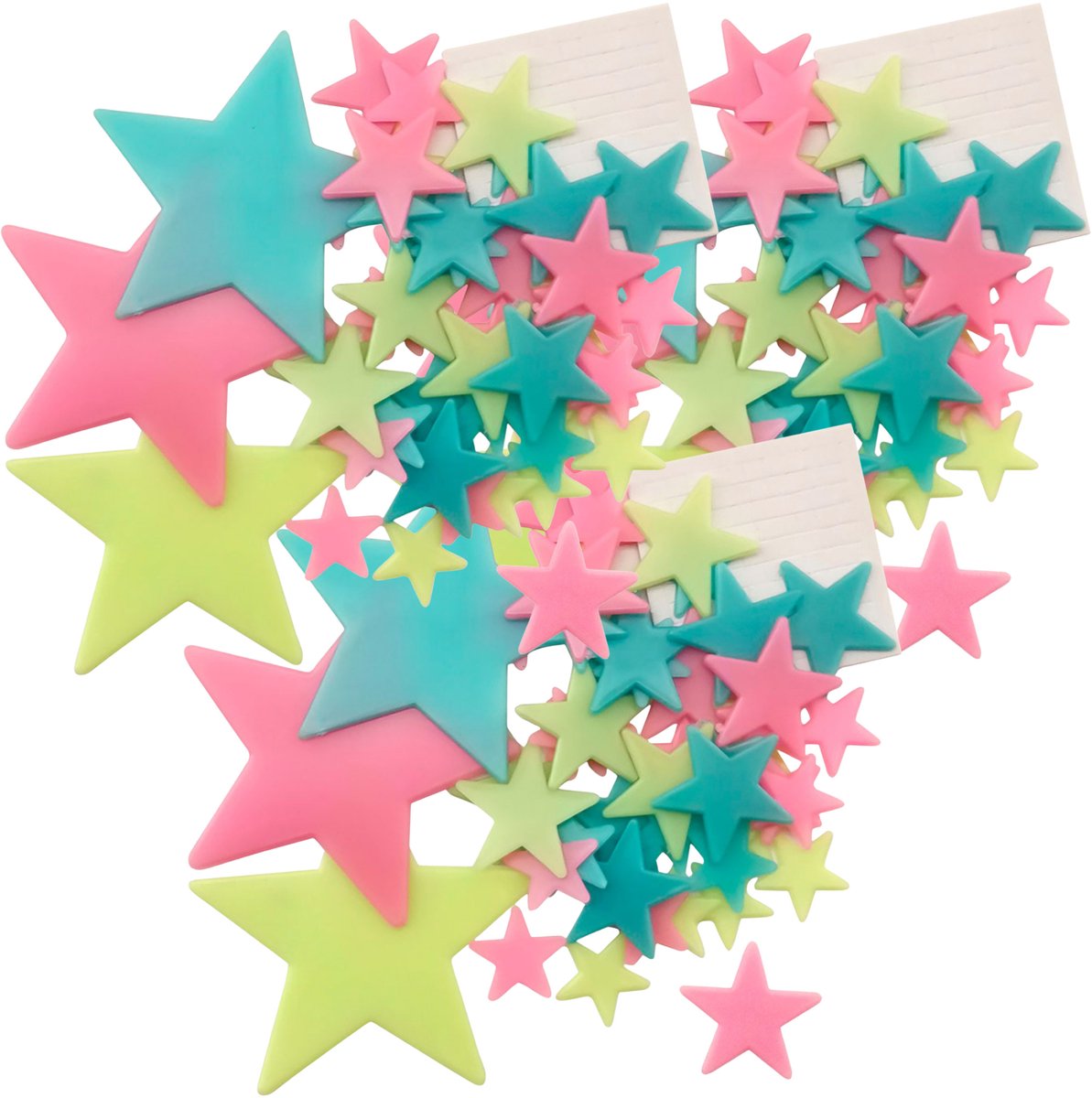 Ostaria Kids Glow in the dark Sterrenstelsel - 150x stuks - multi - kinderkamer - decoratie