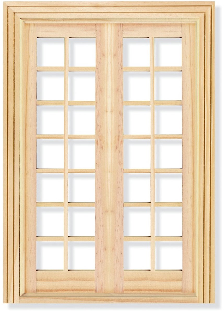 Franse Dubbele Deur 1:12 Poppenhuis – Streets Ahead DIY110 – Inclusief Frame – 193 x 135 mm