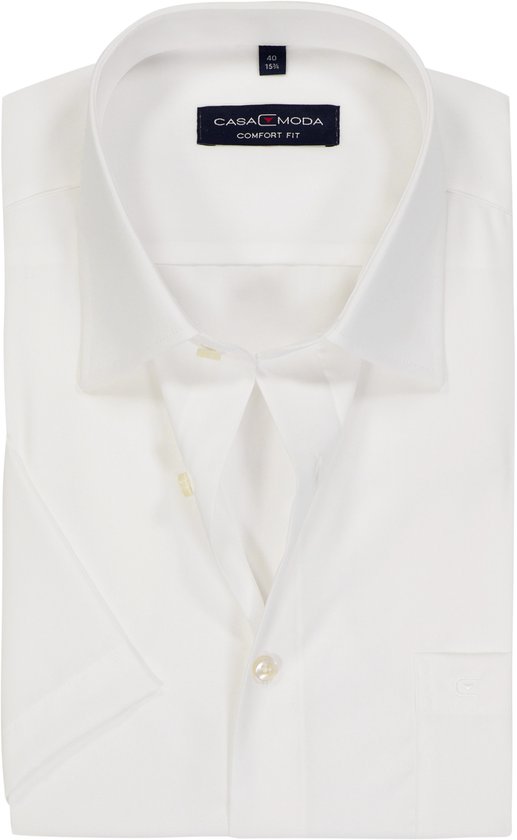 Chemise Casa Moda Ecru Popeline Unie Kent Manches Courtes Coupe Confort - 46