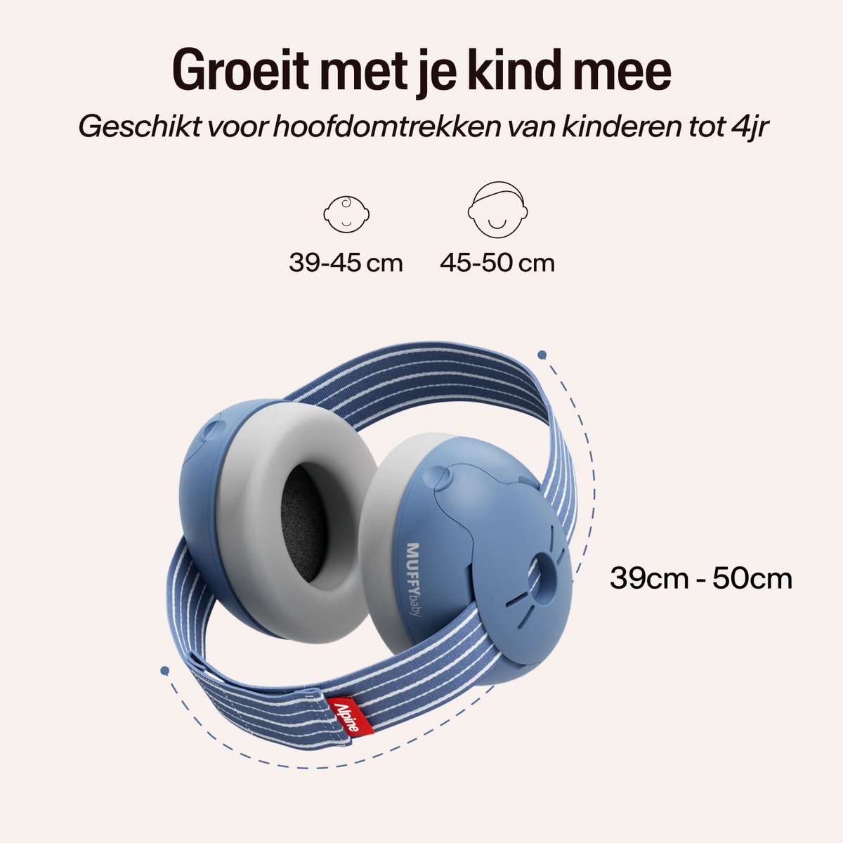 Alpine Muffy Baby Gehoorbescherming (12-36 Maanden) - Gecertificeerde Koptelefoon Baby - Verstelbare Oorbeschermers voor Baby en Peuter - 23 dB Demping - Denim – foto 5