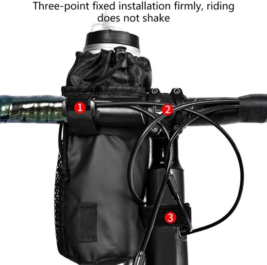 Fietstas - Fietstassen - Fietsstuurtasje elektrische fiets - Universele Fiets Stuurtas met Bidonhouder en Netzak - Geïsoleerd - Voor Fiets - 23.5x11cm — afbeelding 4