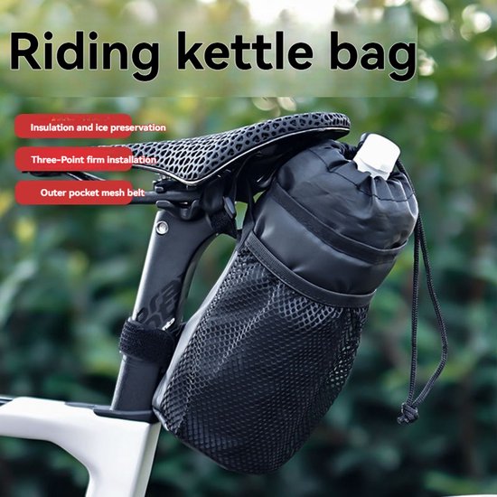 Fietstas - Fietstassen - Fietsstuurtasje elektrische fiets - Universele Fiets Stuurtas met Bidonhouder en Netzak - Geïsoleerd - Voor Fiets - 23.5x11cm — afbeelding 3