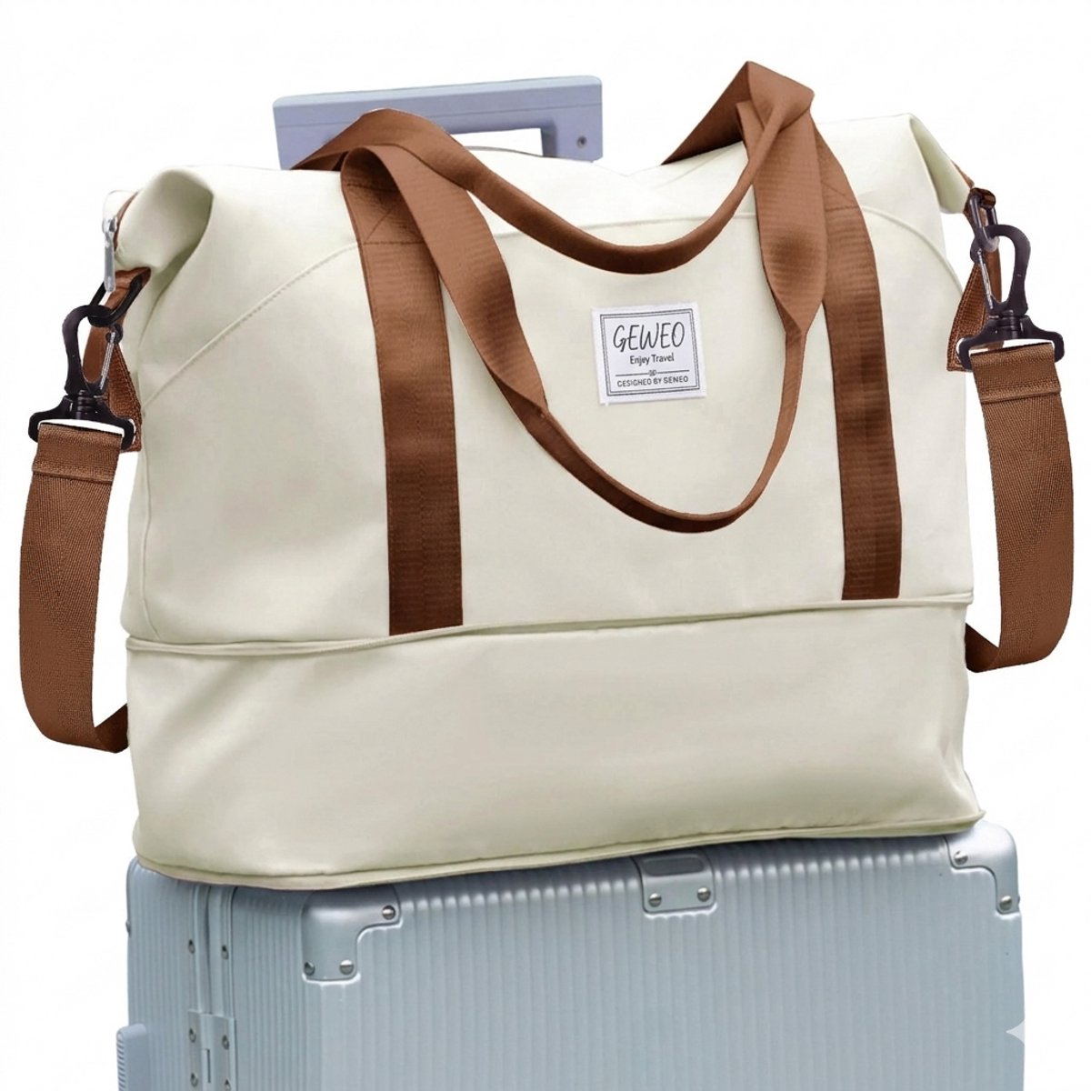 Geweo Weekendtas - Reistas - Duffel Bag - Handbagage 40*20*25 - Shouldertas - Maximaal 35 L - Waterdicht - Sporttasche - Travel Bag - Dames Heren - Groen