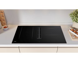 ETNA AKI883ZT - Kookplaat met geïntegreerde afzuiging - Zwart - 83 cm - Inductie - 4 zones - Automatische afzuiging - Light & Slide bediening -