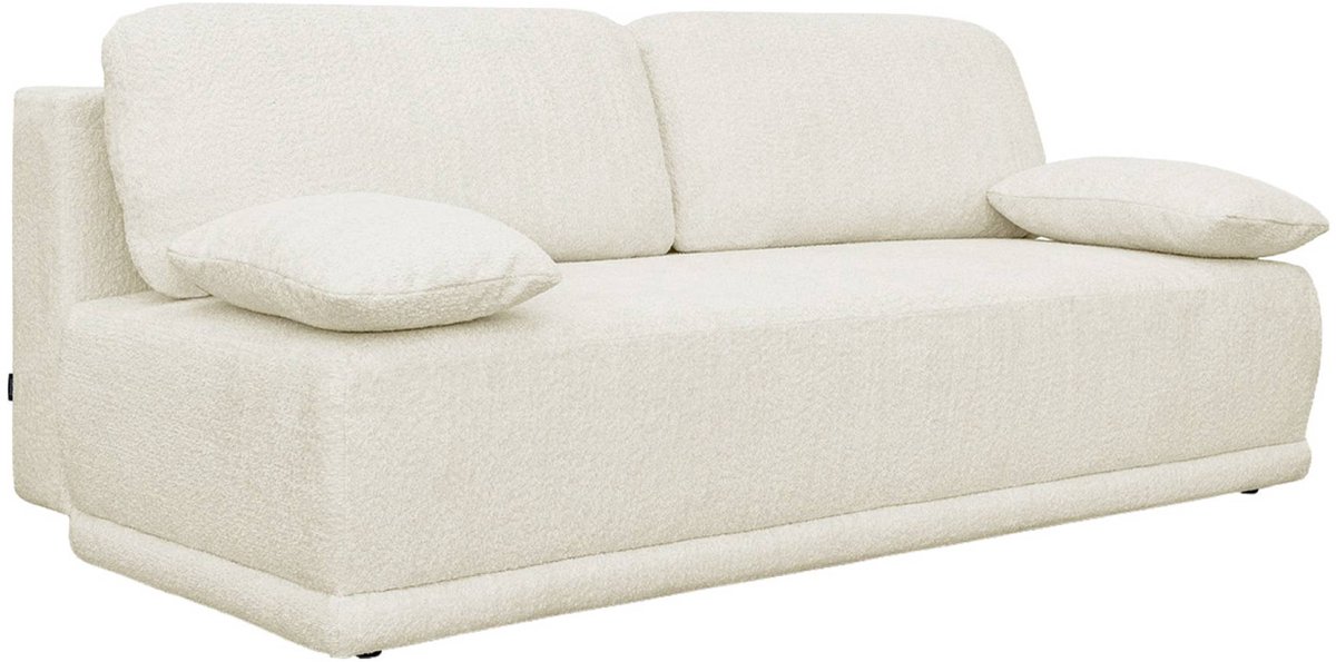 sweeek 3-zits slaapbank van bouclé met opbergruimte 192 x 100 x 81cm - nelson Gebroken wit