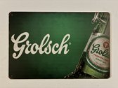 Grolsch -Metalen wandbord 20 x 30 cm - Mancave - Wand Decoratie - Metalen borden - Tekst borden - Metalen bord - Reclame bord - Vintage- Kroeg - Bar – Cafe - Horeca - rettro