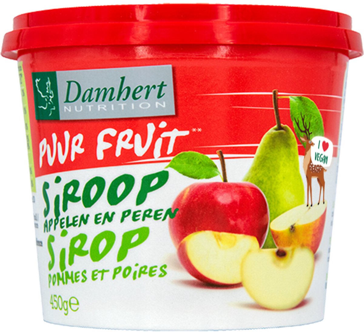 Damhert - Puur Fruit Siroop Appelen en Peren - 6 x 450 gr - Voordeelverpakking