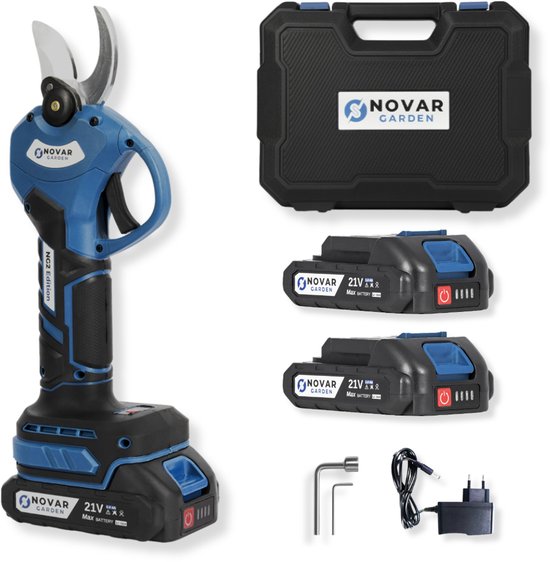 NovarGarden® Elektrische Snoeischaar NG2 - 2x Accu - Elektrisch - Takkenschaar - Op Batterij - 30mm - Telescopisch